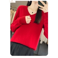 Womens Merino Wool V-Neck Sweater