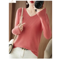 Women’s V-Neck Cashmere Blend Knit Sweater