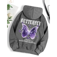 Beautiful Purple Butterfly Casual Hoodie