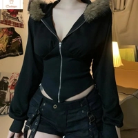 Slimming Hooded Zippered Winter Jacket