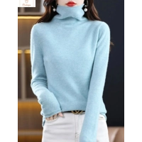 Merino Wool Turtleneck Sweater for Women