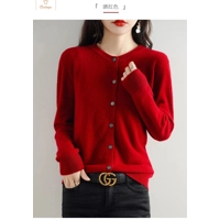 Cashmere Womens O-Neck Cardigan Sweater