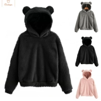 Cute Plush Rabbit Ear Hoodie for Women