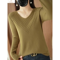 Women’s V-Neck Cashmere Blend Knit Sweater