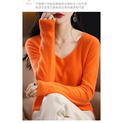Soft Wool V Neck Sweater Pullover