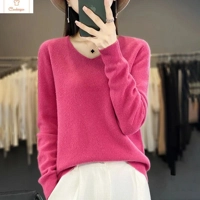 Womens Merino Wool V-Neck Sweater