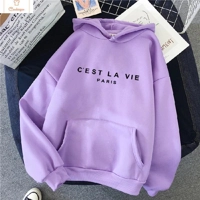 Casual Long Sleeve Letter Print Hoodie
