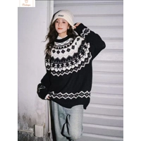 Womens Retro Knitted Sweater Pullover
