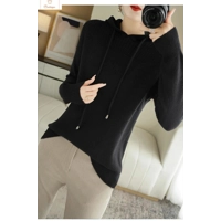 Womens Cashmere Pullover Hoodie Sweater