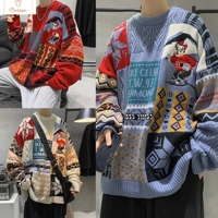 Cartoon Shark Print Oversized Sweater