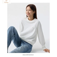 Casual Embroidered Drop-Shoulder Hoodie for Women