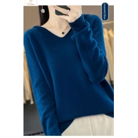 Merino Wool V-Neck Hoodie Sweater