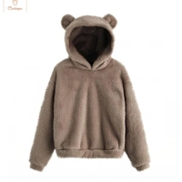 Cute Plush Rabbit Ear Hoodie for Women