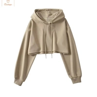 Stylish Womens Hooded Crop Sweatshirt