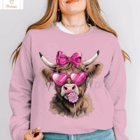 Highland Cow Print Oversized Fashion Hoodie