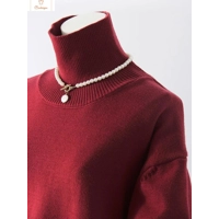 Cardeegan Womens Burgundy Turtleneck Sweater