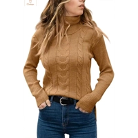 Vintage Slim Fit Turtleneck Sweater for Women