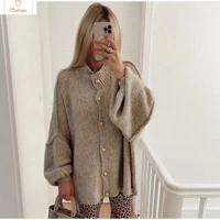 Womens Loose Fit Casual Cardigan Sweater
