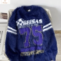 Loose Fit Imitation Velvet Sweater