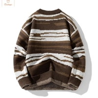 Retro Striped Knit Pullover Sweater