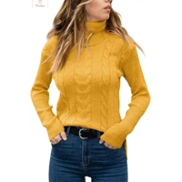 Vintage Slim Fit Turtleneck Sweater for Women