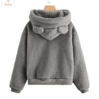 Cute Plush Rabbit Ear Hoodie for Women