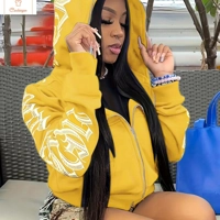 Cyber Y2K Gothic Letter Print Hoodie