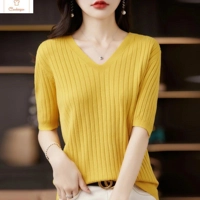 Casual V-neck Knit Sweater for Women