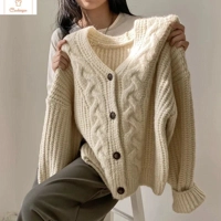 Autumn Winter Soft Wool V-neck Cardigan