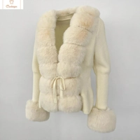 Luxury Womens Patchwork Fur Cardigan