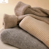 Elegant Black Turtleneck Knit Sweater