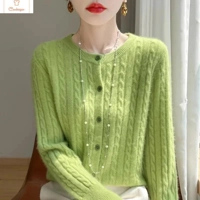 Womens Long Sleeve Knitted Cardigan Sweater