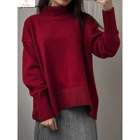 Cardeegan Womens Burgundy Turtleneck Sweater