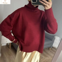 Cardeegan Womens Burgundy Turtleneck Sweater