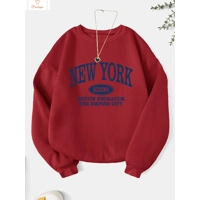 Casual Letter Print Hooded Sweatshirt