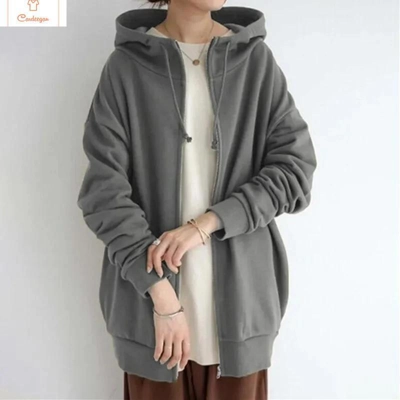 Thickened Warm Hooded Zipper Cardigan