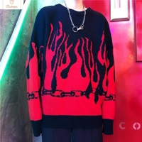 Casual Batwing Sleeve Flame Sweater