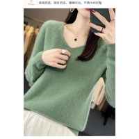 Merino Wool Cashmere V Neck Sweater