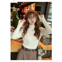 Cardeegan Womens Ruched Turtleneck Knitted Sweater