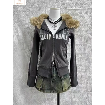 Winter Fur Collar Hoodie Sweatshirt