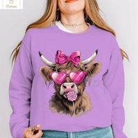 Highland Cow Print Oversized Fashion Hoodie