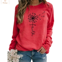 Womens Faith Letter Print Hoodie