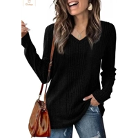 Cozy Wine Red Knit V-Neck Sweater