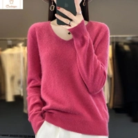 Merino Wool Cashmere V Neck Sweater