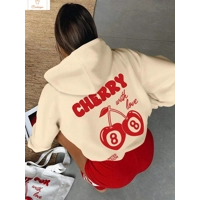 Cherry 88 Art Letter Print Women Hoodie