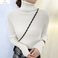 Womens Long Sleeve Turtleneck Knit Sweater