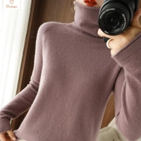 Womens Slim Fit Turtleneck Knit Sweater