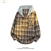 Vintage Plaid Hoodie Jacket Streetwear Outerwear