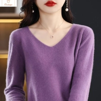 Merino Wool Cashmere V Neck Sweater
