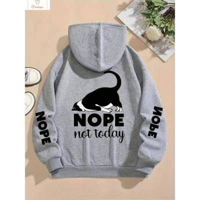 Casual Womens Cute Cat Print Hoodie Casual Womens Cute Cat Print Hoodie